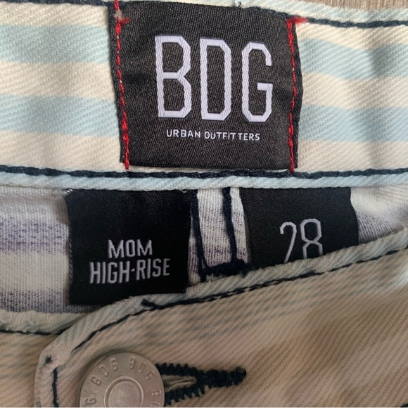 BDG Blue and Purple Jean Shorts with Striped Design - Picture 2 of 5